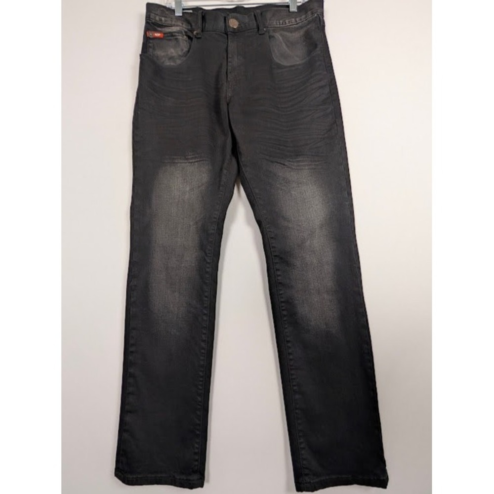Lee‎ Cooper East London Jeans Mens 32 (Fits 34x31) Black Straight Fit Distressed